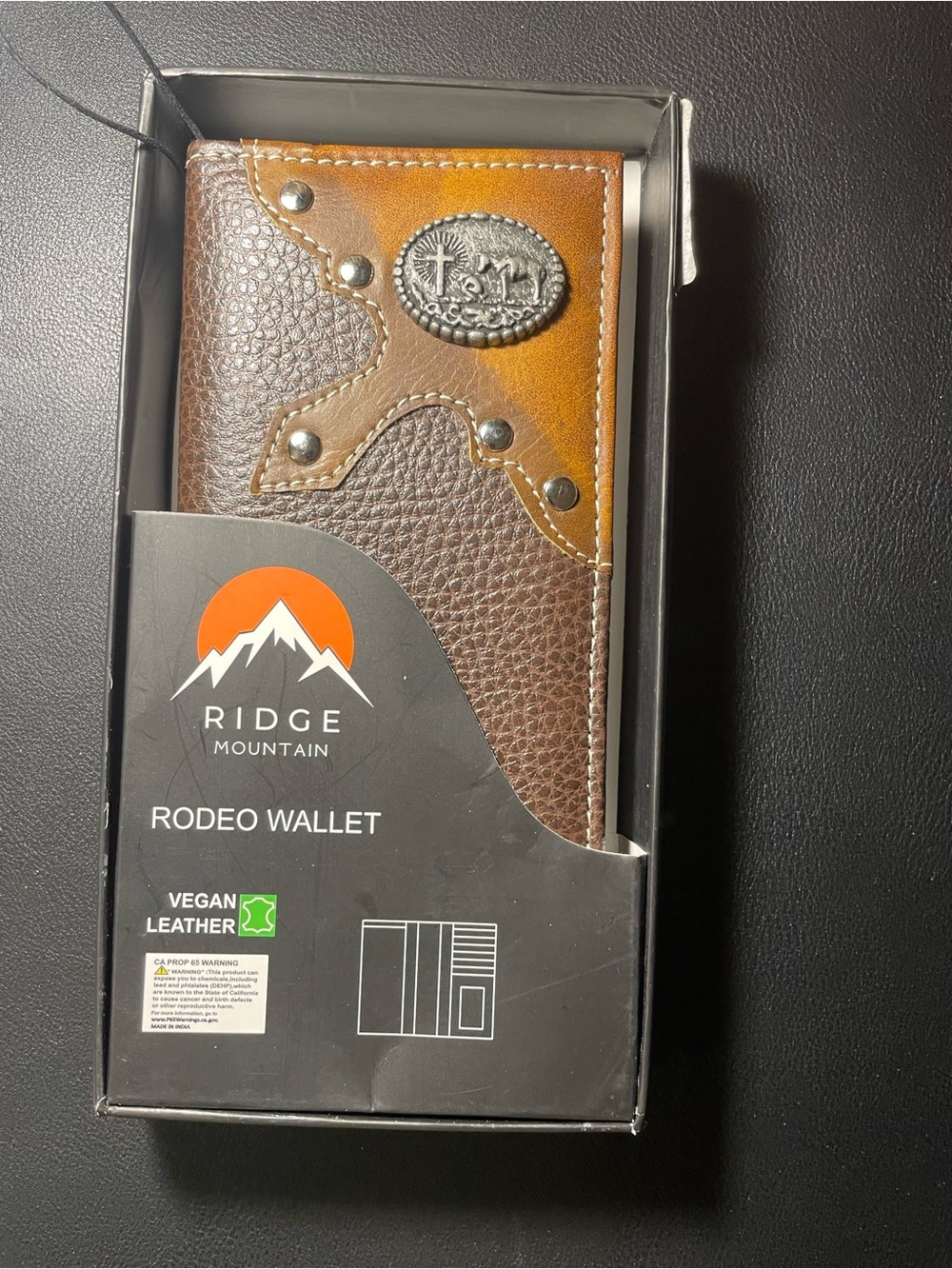 Ridge Mountain Rodeo Wallet - Brown Two-Tone Vegan Leather